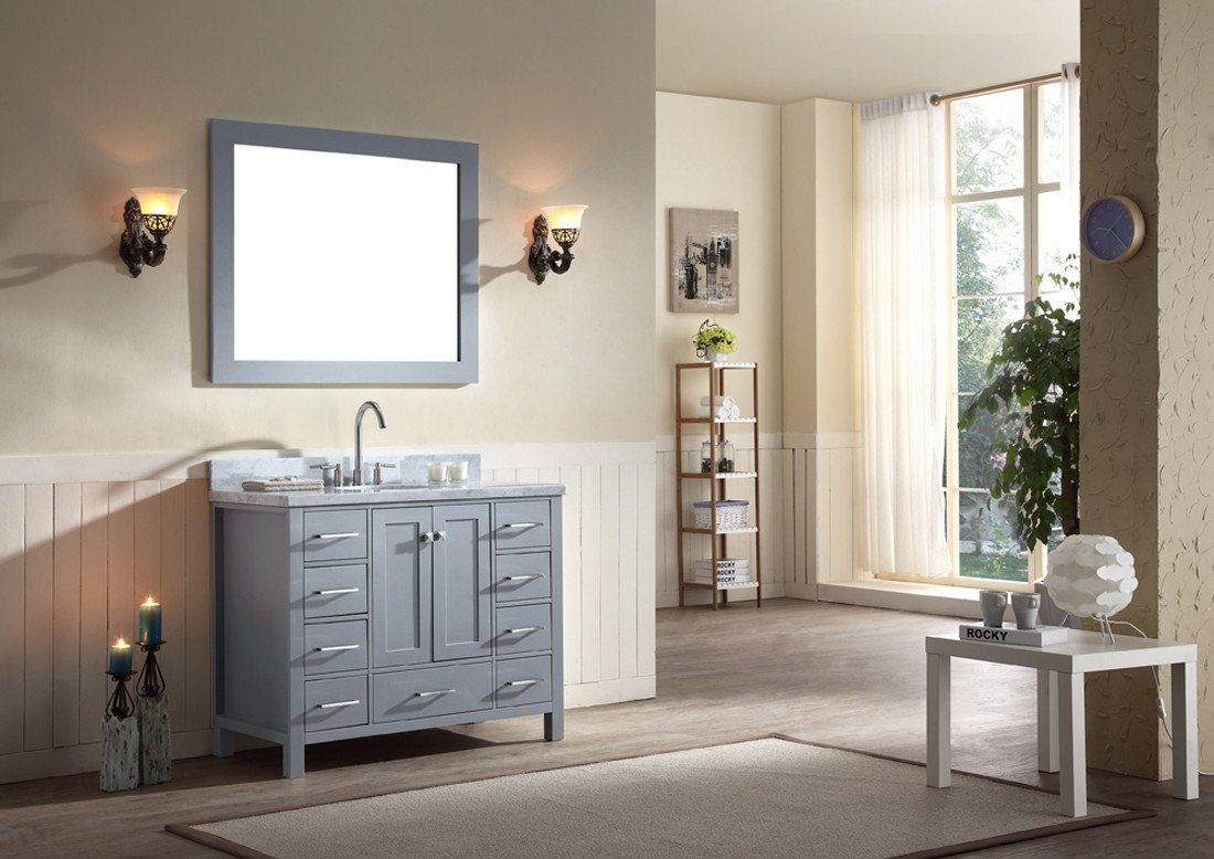 ARIEL Cambridge 43" Single Sink Bathroom Vanity Set in Grey Vanity ARIEL 