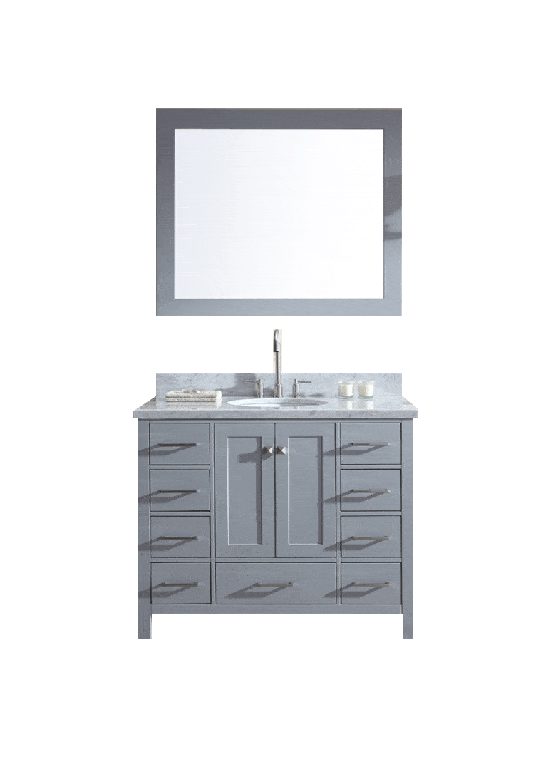 ARIEL Cambridge 43" Single Sink Bathroom Vanity Set in Grey Vanity ARIEL 