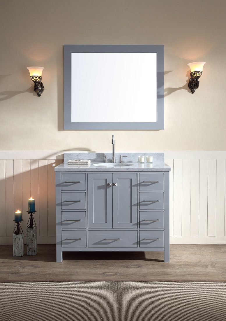 ARIEL Cambridge 43" Single Sink Bathroom Vanity Set in Grey Vanity ARIEL 