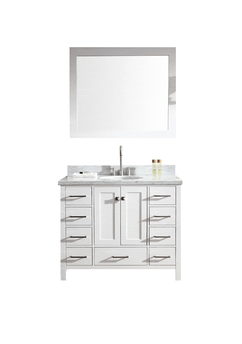 ARIEL Cambridge 43" Single Sink Bathroom Vanity Set in White Vanity ARIEL 
