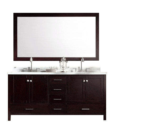 ARIEL Cambridge 73" Double Sink Bathroom Vanity Set in Espresso Vanity ARIEL 