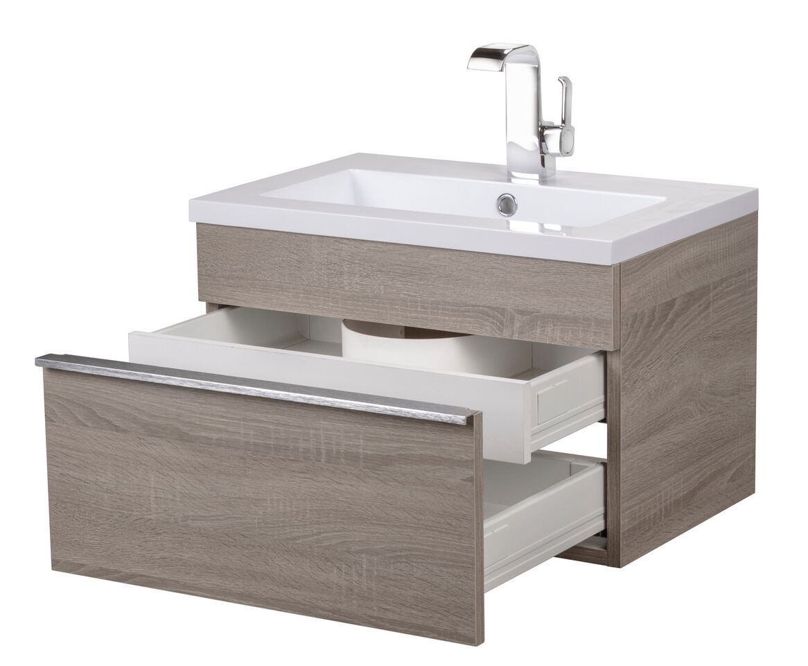 Trough Collection 24" Wall Mount Modern Bathroom Vanity - Dorato By Cutler Cutler Kitchen & Bath Vanity 