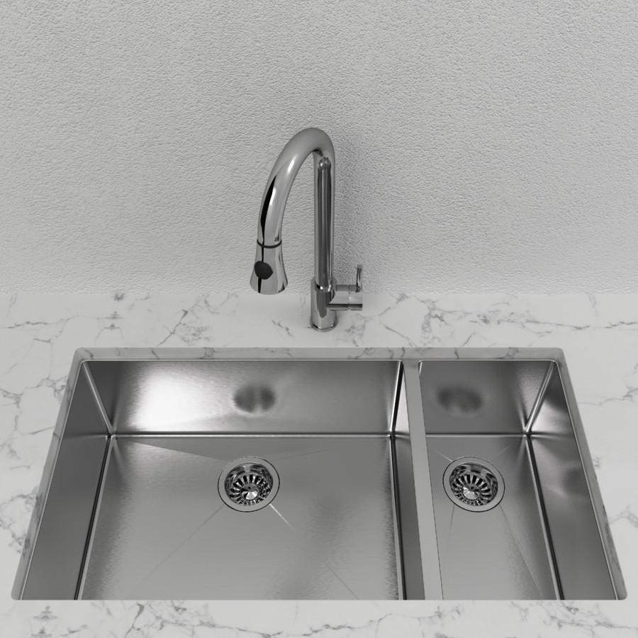 Cantrio Double Bowl Stainless Steel Undermount Kitchen Sink Kitchen Steel Series Cantrio 