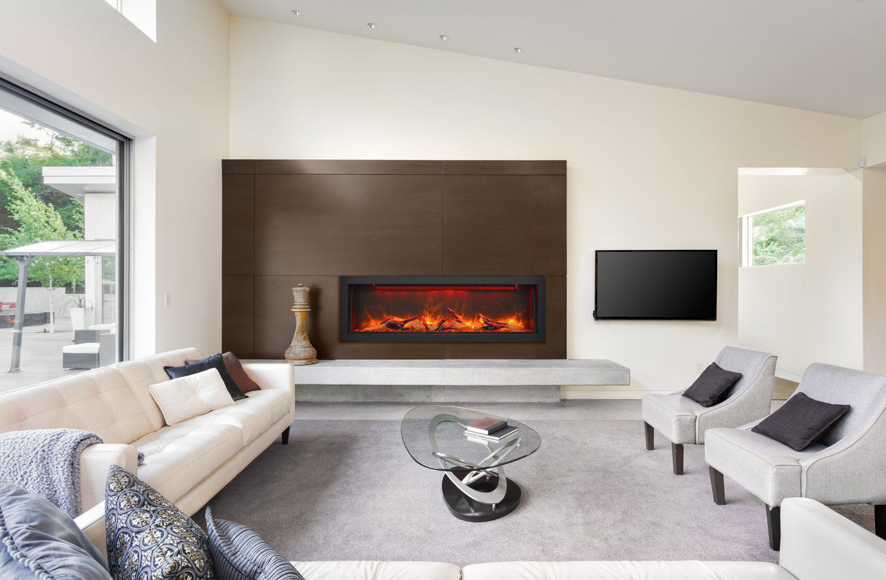 Amantii 8 PACK-50"Deep Indoor or Outdoor Electric Built-in only w/black steel surround Electric Fireplace Amantii 