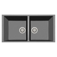 Thumbnail for Latoscana AM8620ST Elegance Series Double Basin Drop-In Kitchen Sink Kitchen Sink Latoscana Titanium 