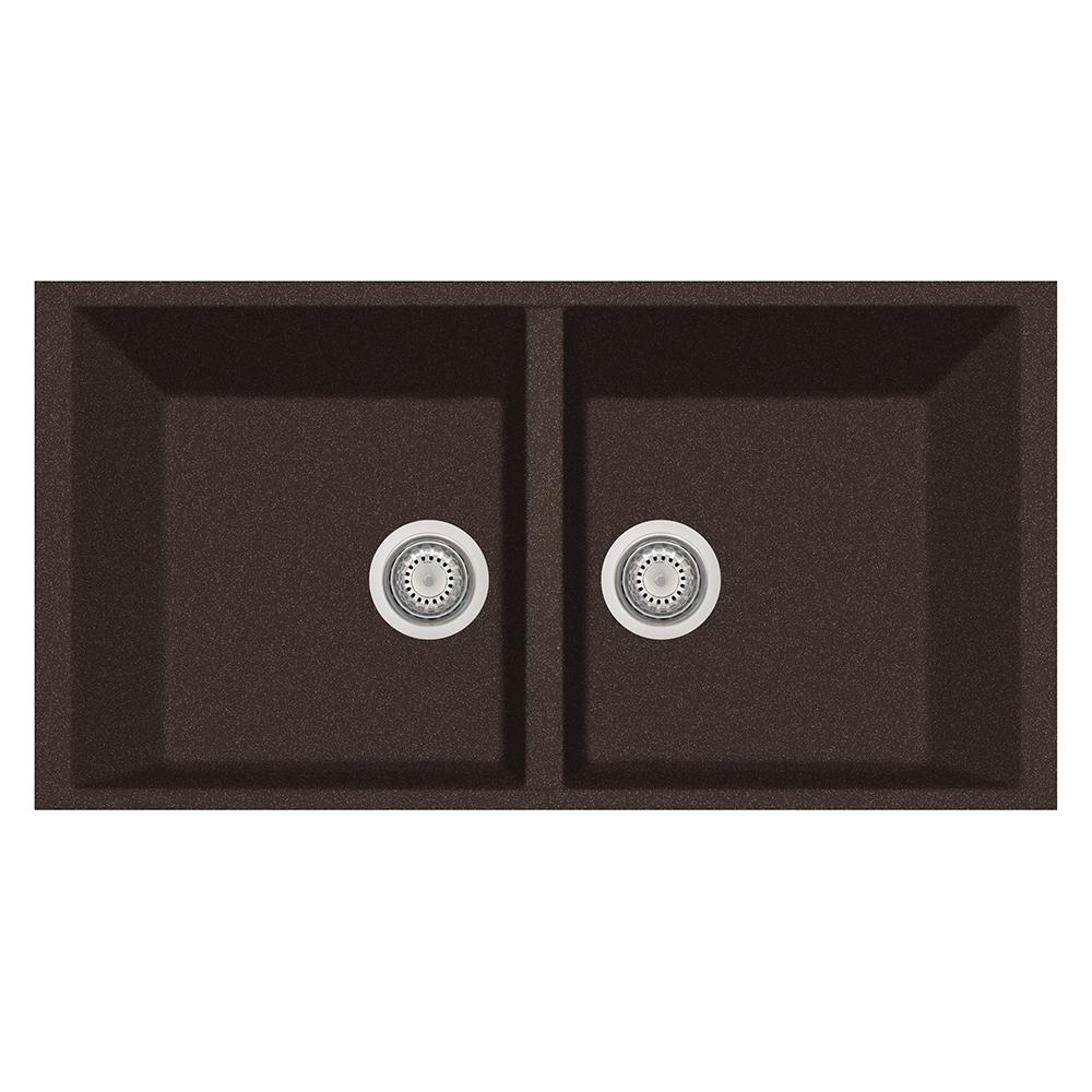 Latoscana AM8620ST Elegance Series Double Basin Drop-In Kitchen Sink Kitchen Sink Latoscana Brown 