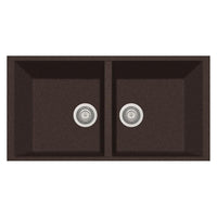Thumbnail for Latoscana AM8620ST Elegance Series Double Basin Drop-In Kitchen Sink Kitchen Sink Latoscana Brown 