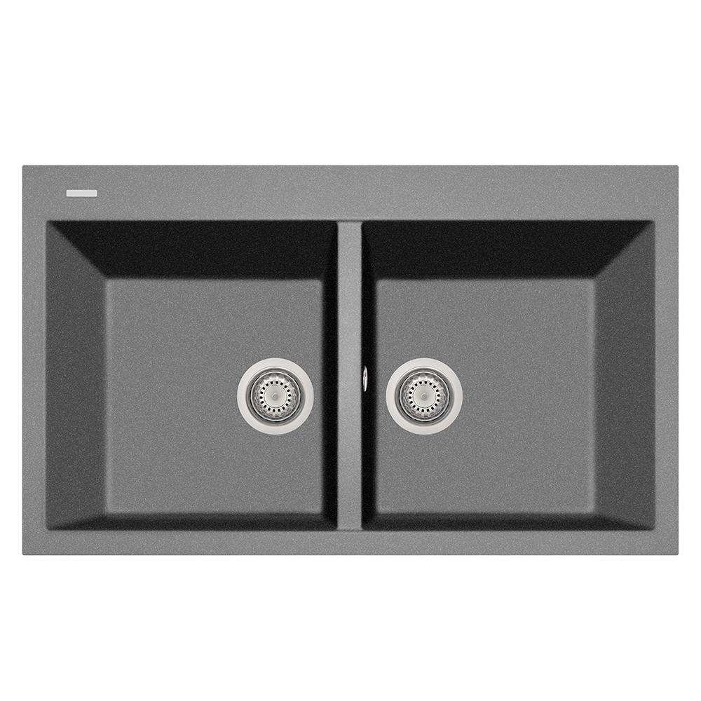 Latoscana Elegance Series Double Basin Drop-In Kitchen Sink Kitchen Sinks Latoscana Titanium 