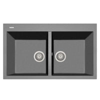 Thumbnail for Latoscana Elegance Series Double Basin Drop-In Kitchen Sink Kitchen Sinks Latoscana Titanium 