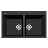Thumbnail for Latoscana Elegance Series Double Basin Drop-In Kitchen Sink Kitchen Sinks Latoscana Black Metallic 