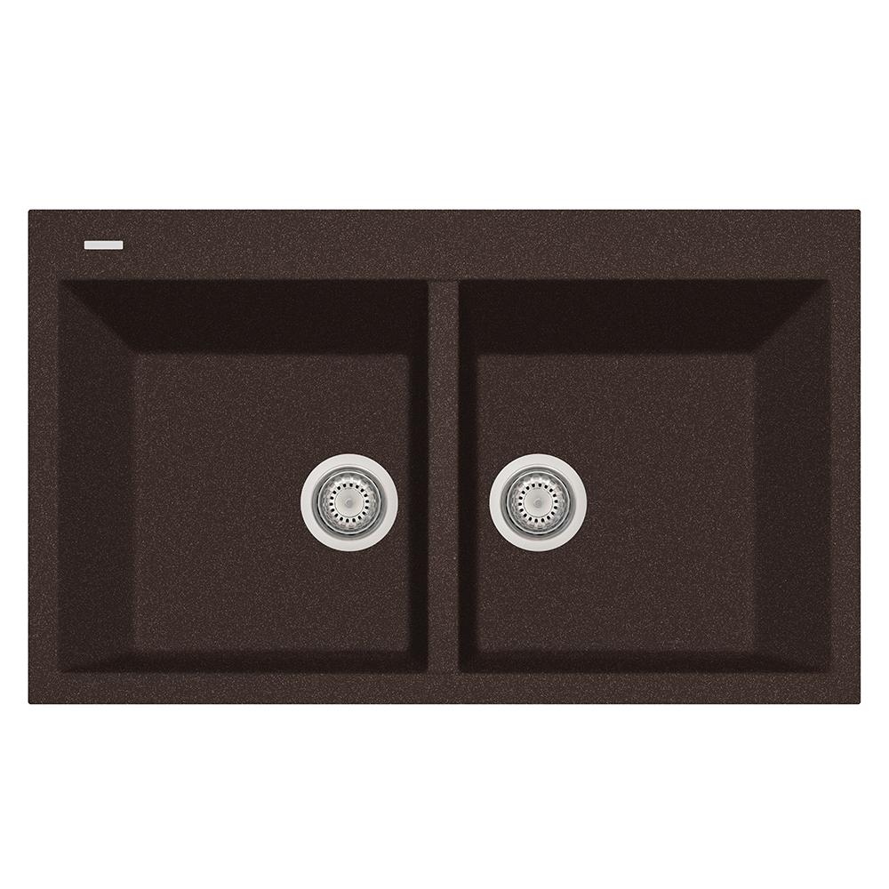 Latoscana Elegance Series Double Basin Drop-In Kitchen Sink Kitchen Sinks Latoscana Brown 