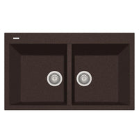 Thumbnail for Latoscana Elegance Series Double Basin Drop-In Kitchen Sink Kitchen Sinks Latoscana Brown 
