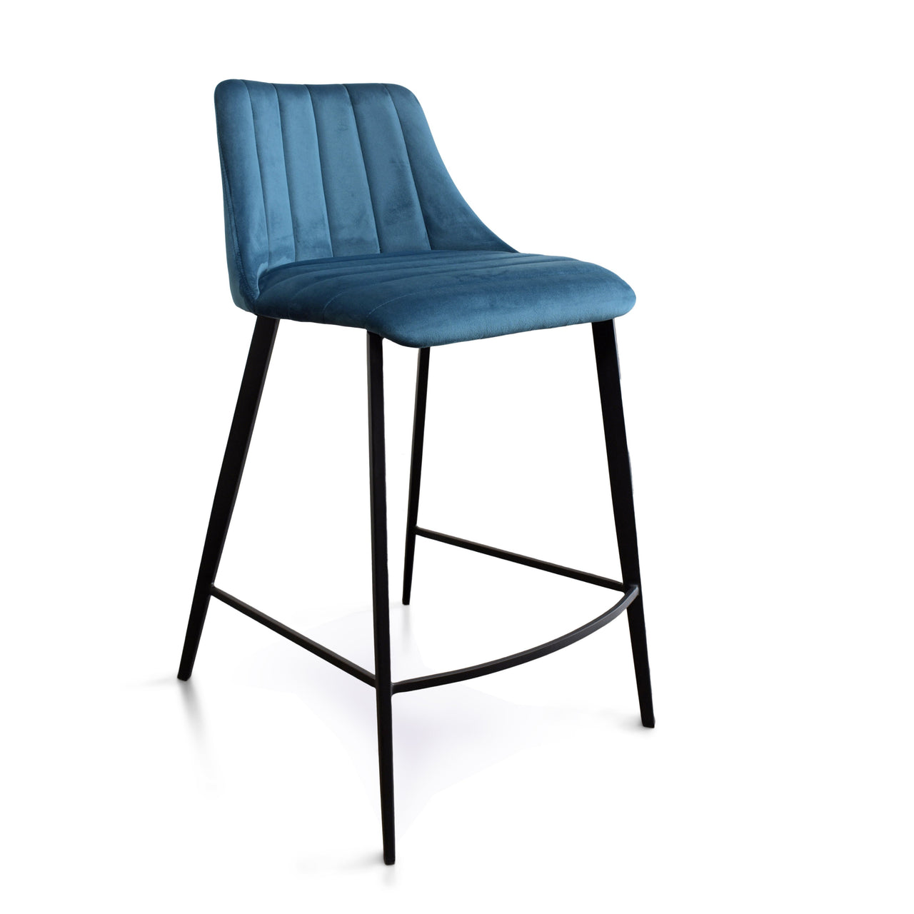 Archie Counter Stool, Set of 2 Counter Stool Gingko Blue Velvet 