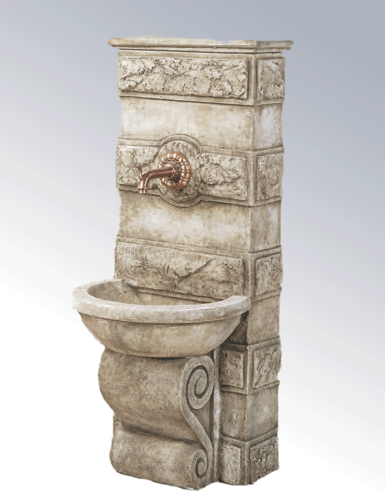 Abelone Wall Cast Stone Outdoor Garden Fountains for spout Fountain Tuscan 