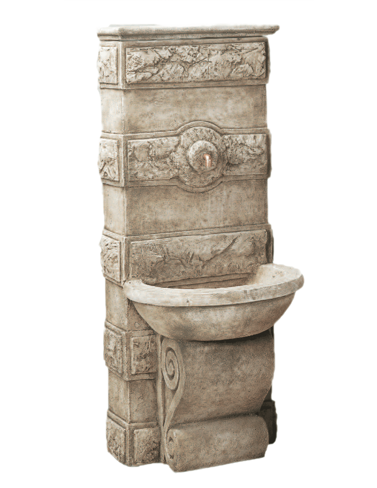 Abetone Wall Cast Stone Outdoor Garden Fountains Fountain Tuscan 