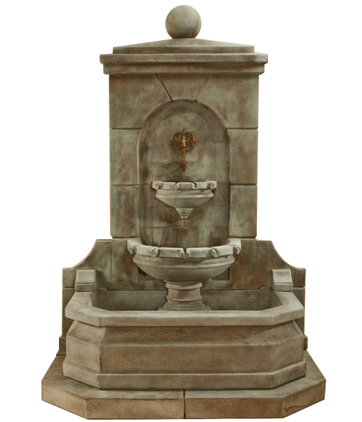 Acquitaine Wall Outdoor Cast Stone Garden Fountain For Spout Fountain Tuscan 