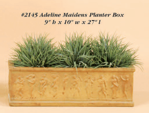 Adeline Maidens Planter Box Cast Stone Outdoor Garden Planter Planter Tuscan 