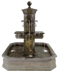 Thumbnail for Anduze Carre' Pond Outdoor Cast Stone Garden Fountain For Spouts Fountain Tuscan 