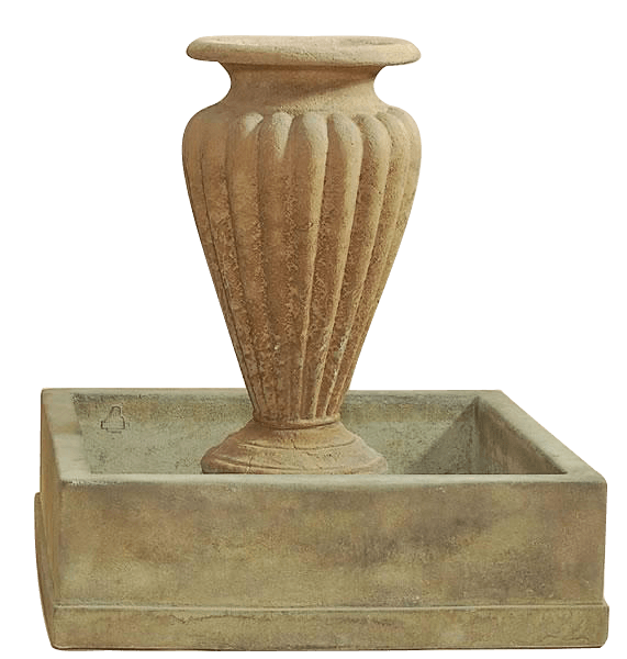 Anfora Rigata Outdoor Cast Stone Garden Fountain Fountain Tuscan 