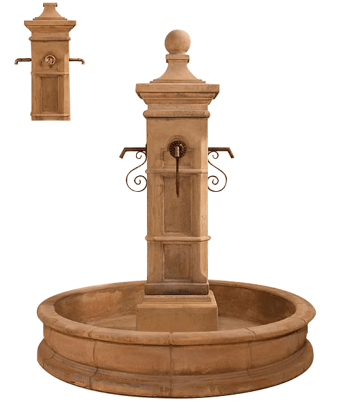 Aquitaine Pond Outdoor Cast Stone Garden Fountain Fountain Tuscan 