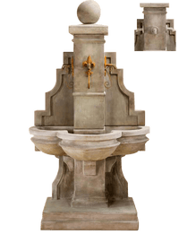 Thumbnail for Arles Wall Outdoor Cast Stone Garden Fountain For Spouts Fountain Tuscan 