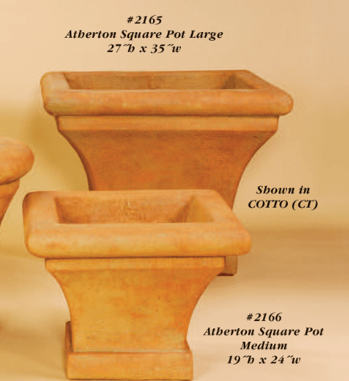 Atbertson Square Pot Cast Stone Outdoor Garden Planter Planter Tuscan 