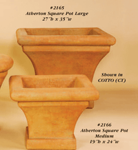 Thumbnail for Atbertson Square Pot Cast Stone Outdoor Garden Planter Planter Tuscan 