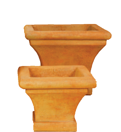 Atbertson Square Pot Cast Stone Outdoor Garden Planter Planter Tuscan 