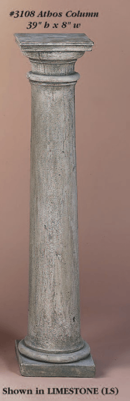 Athos Column Cast Stone Outdoor Garden Planter Planter Tuscan 