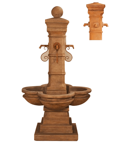 Avignon Courtyard Outdoor Cast Stone Garden Fountain For Spouts Fountain Tuscan 