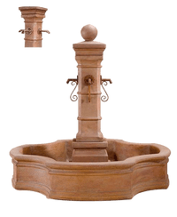 Thumbnail for Avignon Monaco Pond Outdoor Cast Stone Garden Fountain For Spouts Fountain Tuscan 