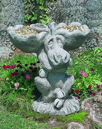 Thumbnail for Moose Cast Stone Outdoor Garden Birdbath/Feeder BirdBath Campania International 