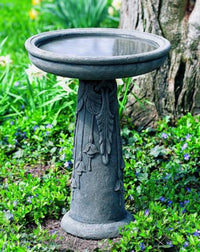 Thumbnail for Flores Cast Stone Outdoor Garden Birdbath BirdBath Campania International 
