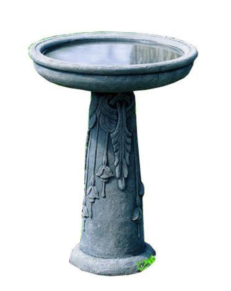 Flores Cast Stone Outdoor Garden Birdbath BirdBath Campania International 