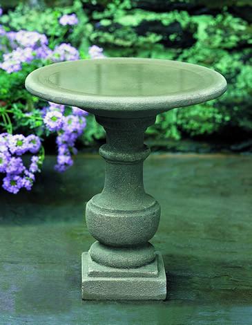 Siena Cast Stone Outdoor Garden Birdbath BirdBath Campania International 