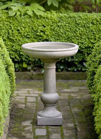 Williamsburg Tea Table Cast Stone Outdoor Garden Birdbath BirdBath Campania International 