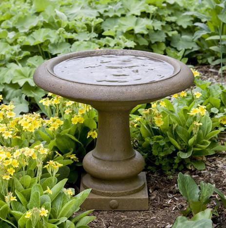 Williamsburg Summer House Cast Stone Outdoor Garden Birdbath BirdBath Campania International 