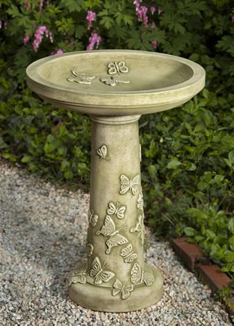 Butterflies Are Free Cast Stone Outdoor Garden Birdbath BirdBath Campania International 