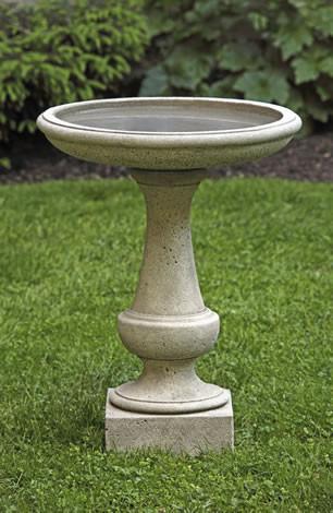 Chatham Cast Stone Outdoor Garden Birdbath BirdBath Campania International 