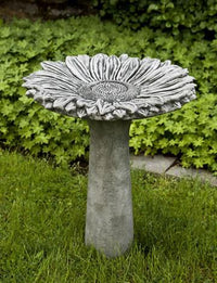 Thumbnail for Sunflower Cast Stone Outdoor Garden Birdbath BirdBath Campania International 