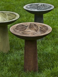 Thumbnail for Hydrangea Leaf Cast Stone Outdoor Garden Birdbath (1 pc) BirdBath Campania International 