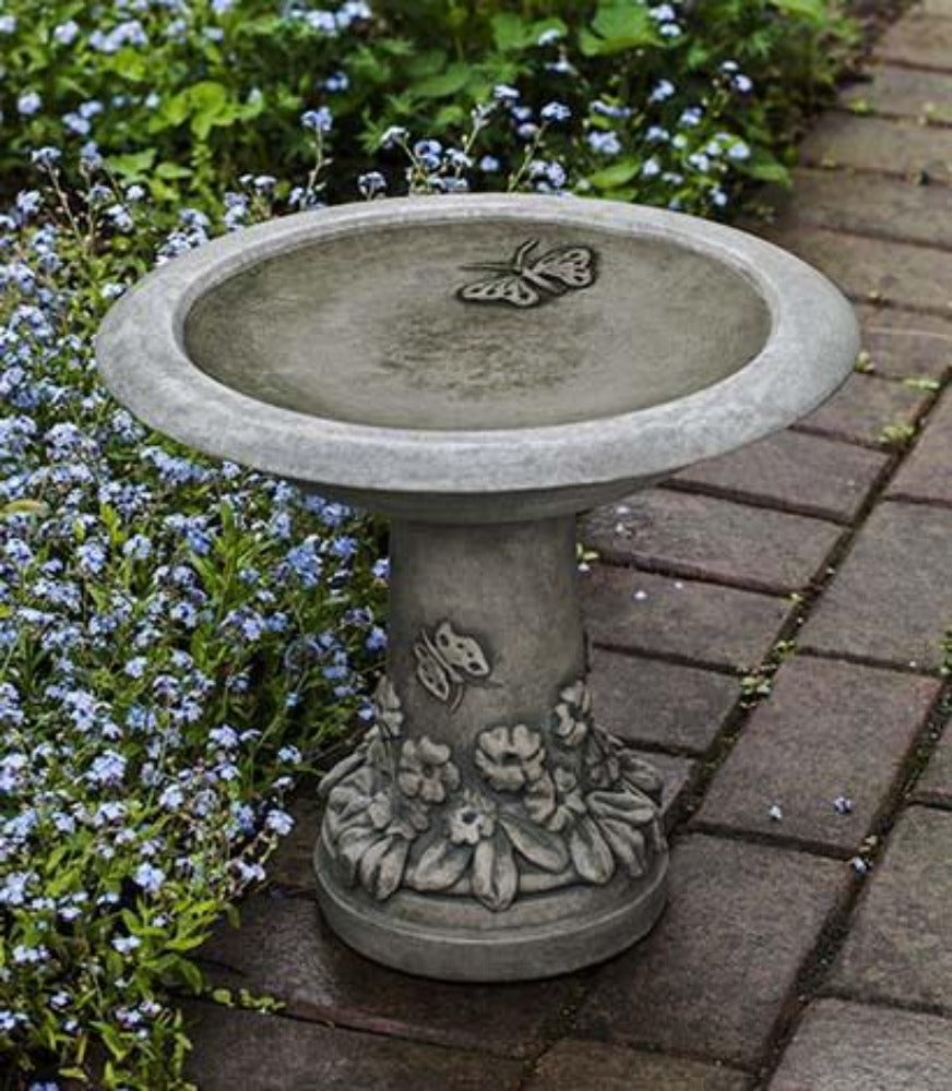 Spring Meadow Cast Stone Outdoor Garden Birdbath (1 pc) BirdBath Campania International 