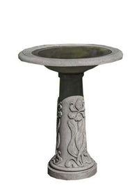 Thumbnail for Iris Cast Stone Outdoor Garden Birdbath BirdBath Campania International 