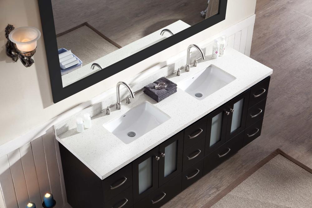 ARIEL Americano 73" Double Sink Bathroom Vanity Set in Black Vanity ARIEL 