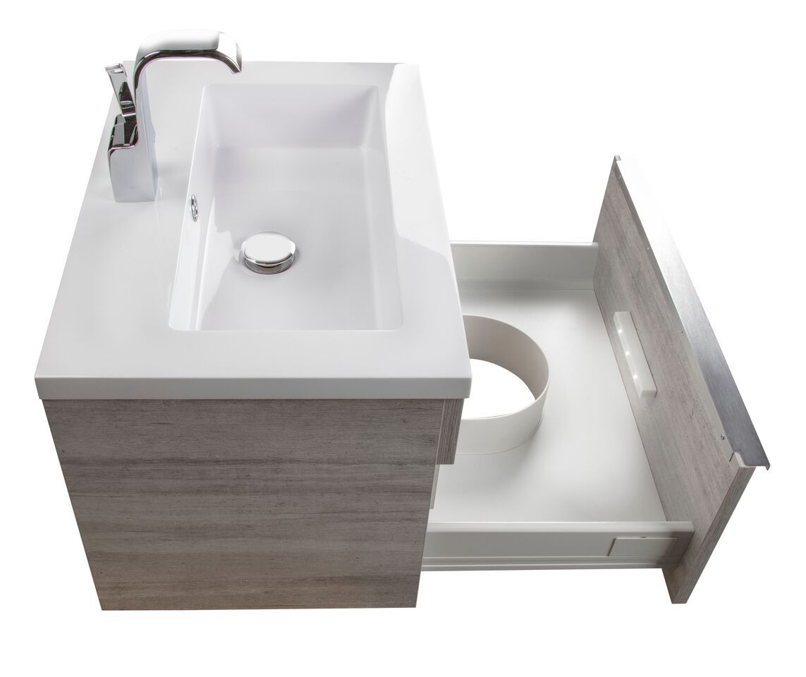 Trough Collection 24" Wall Mount Modern Bathroom Vanity - Soho By Cutler Cutler Kitchen & Bath Vanity 