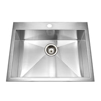 Thumbnail for Houzer Bellus Series Zero Radius Topmount Stainless Steel 1-Hole Single Bowl Kitchen Sink Kitchen Sink - Topmount Houzer 