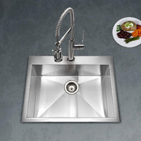 Thumbnail for Houzer Bellus Series Zero Radius Topmount Stainless Steel 1-Hole Single Bowl Kitchen Sink Kitchen Sink - Topmount Houzer 