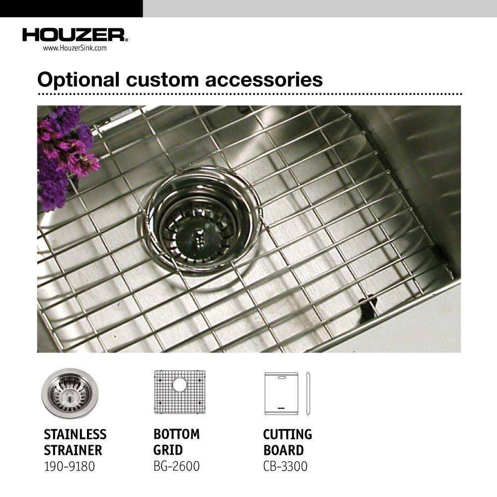 Houzer Bellus Series Zero Radius Topmount Stainless Steel 1-Hole Single Bowl Kitchen Sink Kitchen Sink - Topmount Houzer 