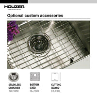 Thumbnail for Houzer Bellus Series Zero Radius Topmount Stainless Steel 1-Hole Single Bowl Kitchen Sink Kitchen Sink - Topmount Houzer 