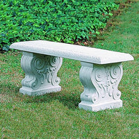Thumbnail for Traditional Straight Cast Stone Outdoor Garden Bench Outdoor Benches/Tables Campania International 